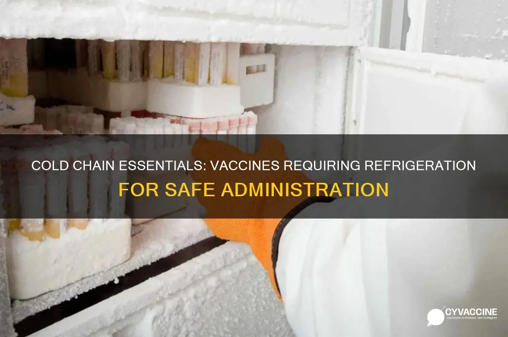 what vaccines have to kept cold before being administered