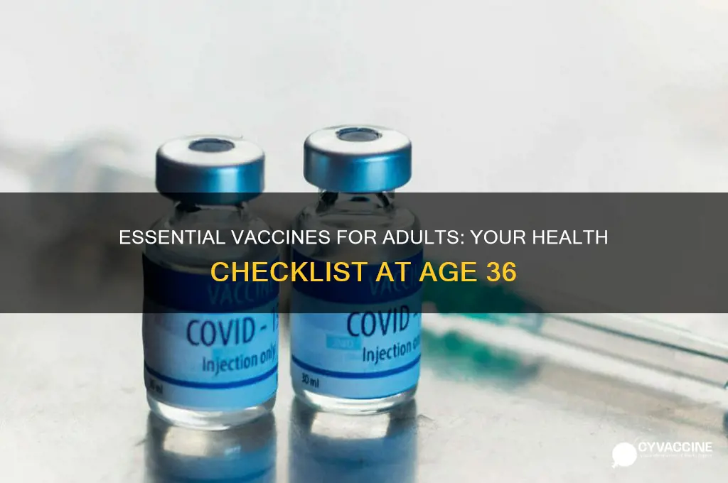 what vaccines should you have at age 36