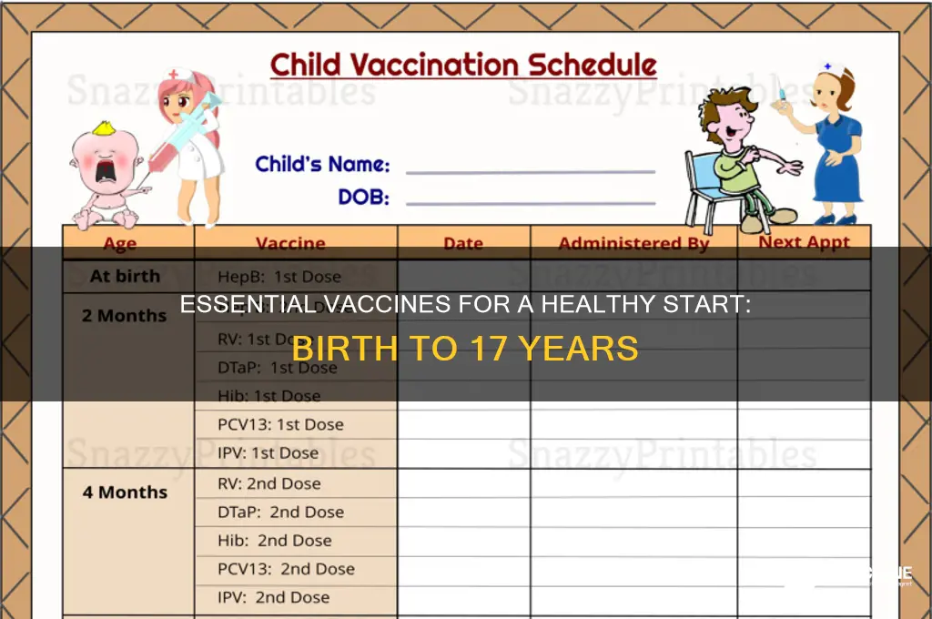what vaccines should you have since birth to 17