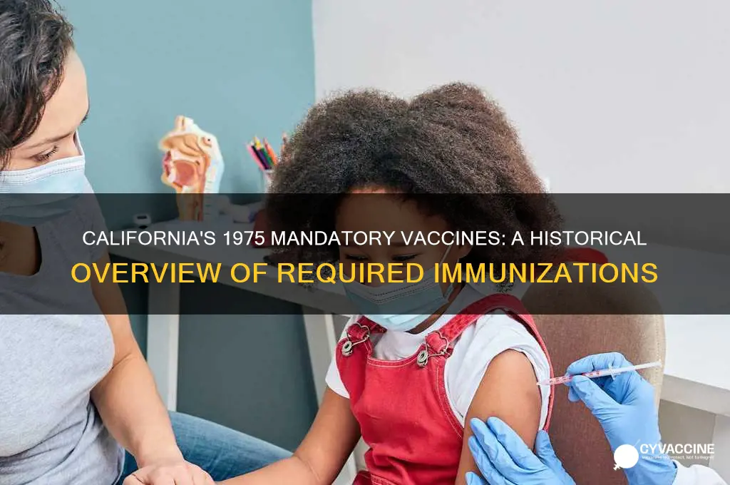 what vaccines were mandatory in 1975 in california state