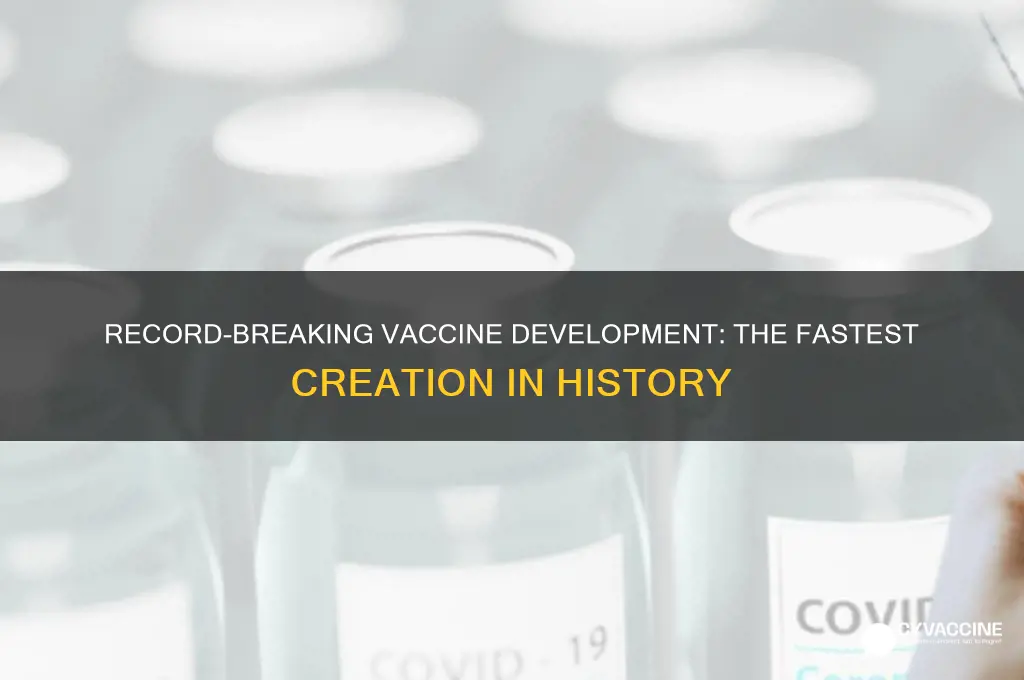 what was the fastest a vaccine was developed