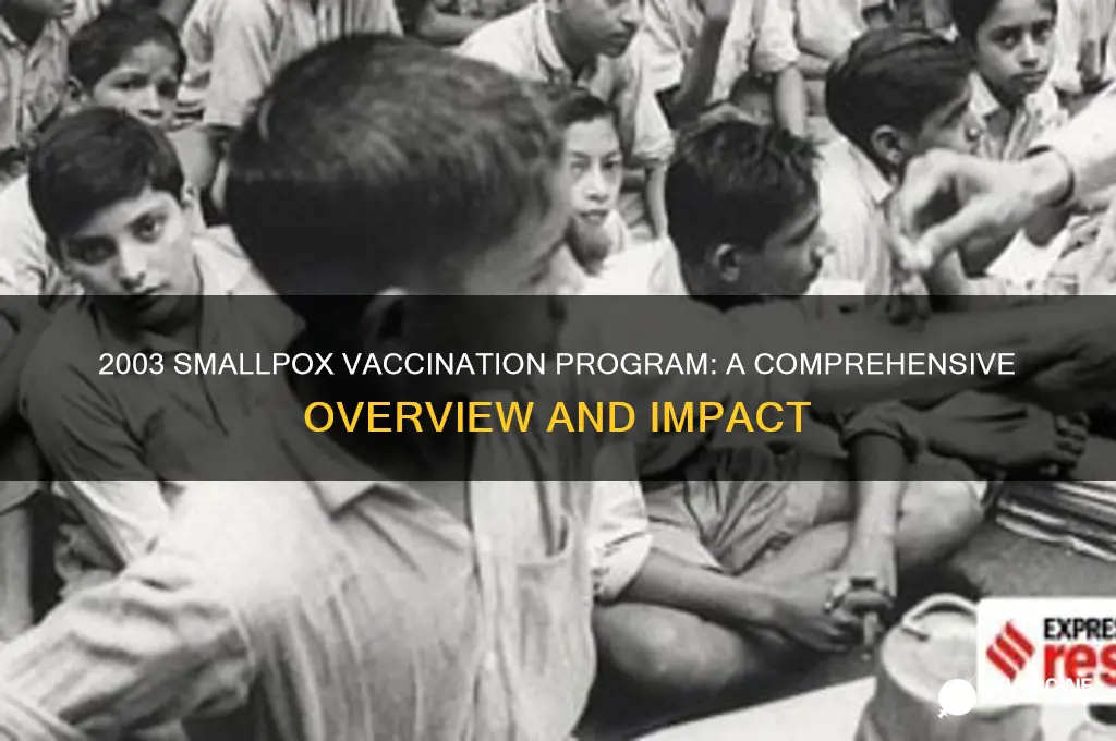 what was the smallpox vaccination program of 2003