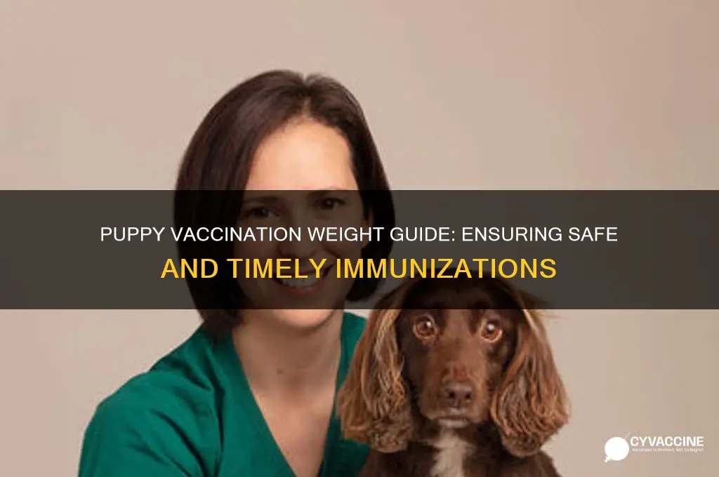what weight should a puppy weigh for vaccinations