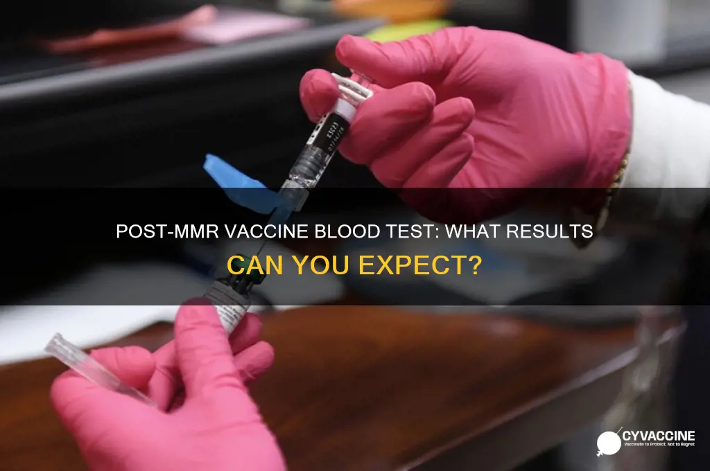 what would a blood test show after an mmr vaccine