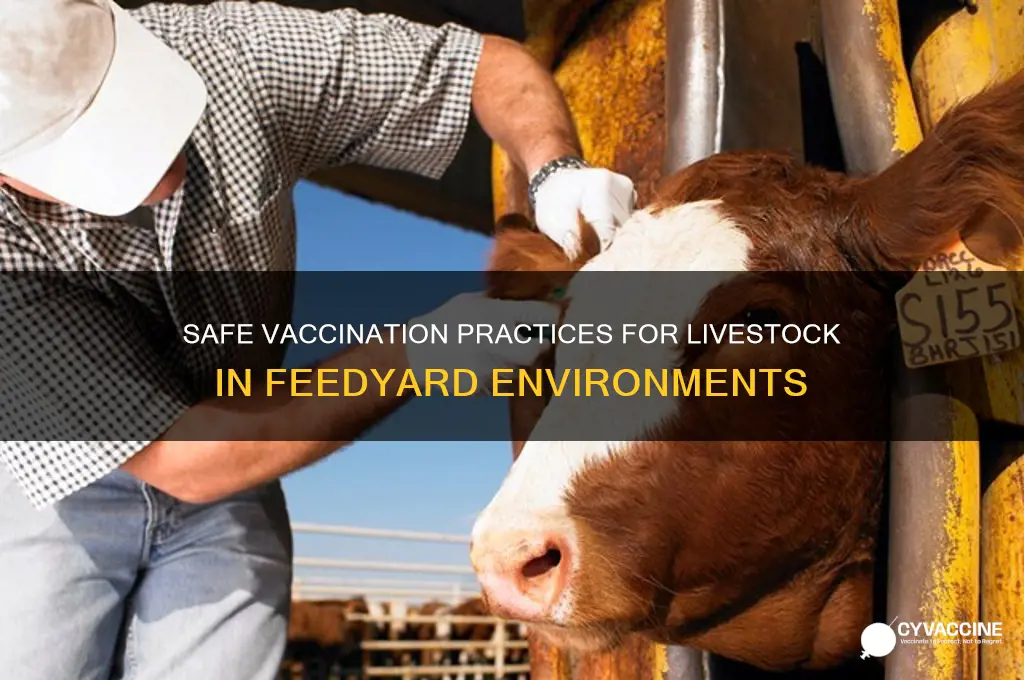 when administering a vaccination to an animal in a feedyard
