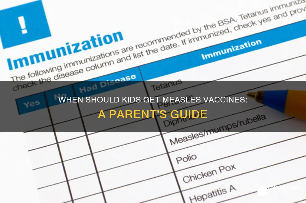 when are kids supposed to gey measels vaccines