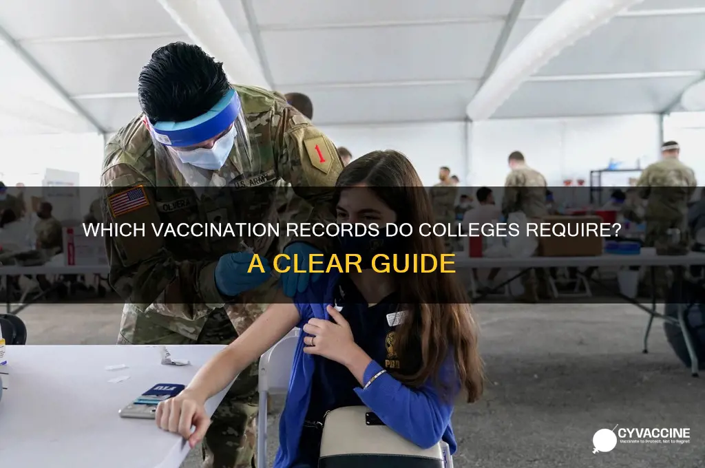 when colleges want vaccination records which ones do they mean