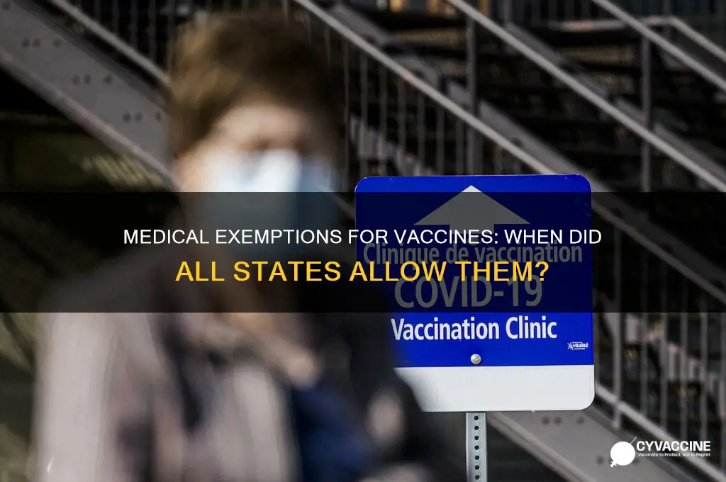 when did all states allow medical exemptions for vaccines