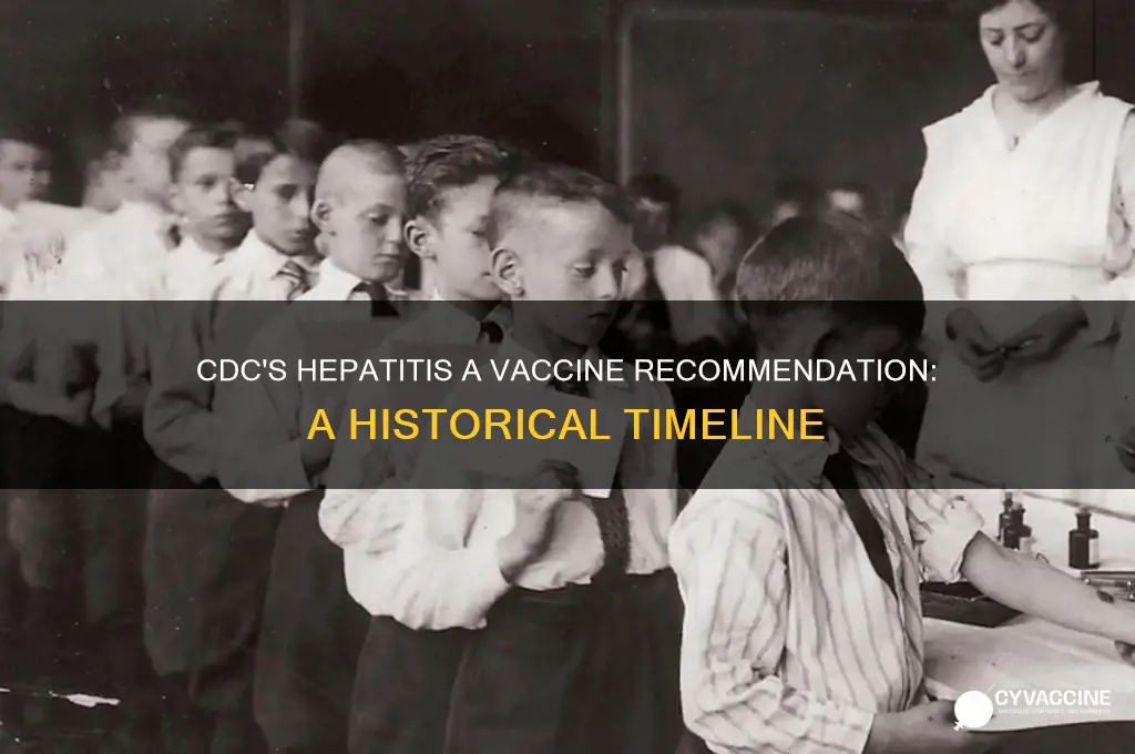 when did cdc start recommending hep a vaccine