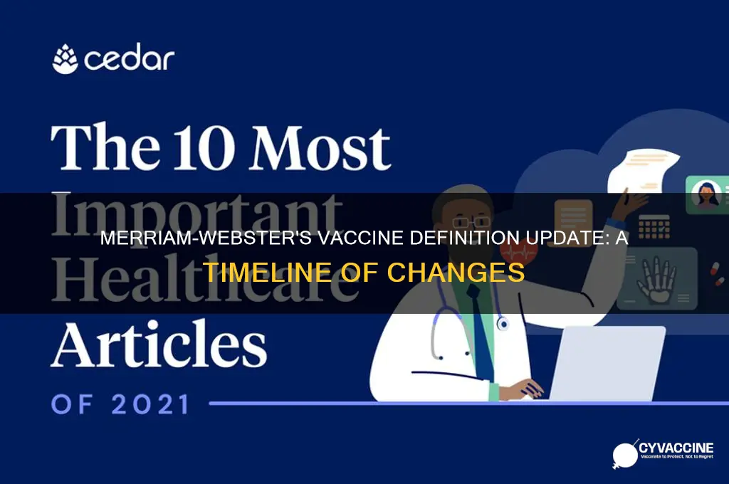 when did merriam webster change the definition of vaccine