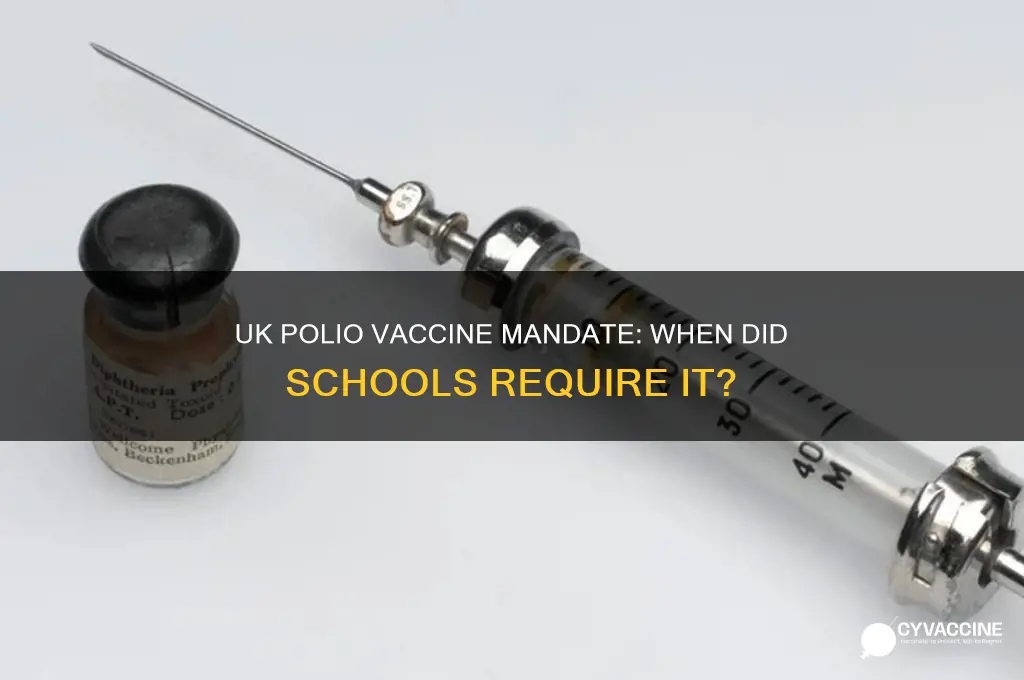 when did polio vaccine become mandatory for school uk