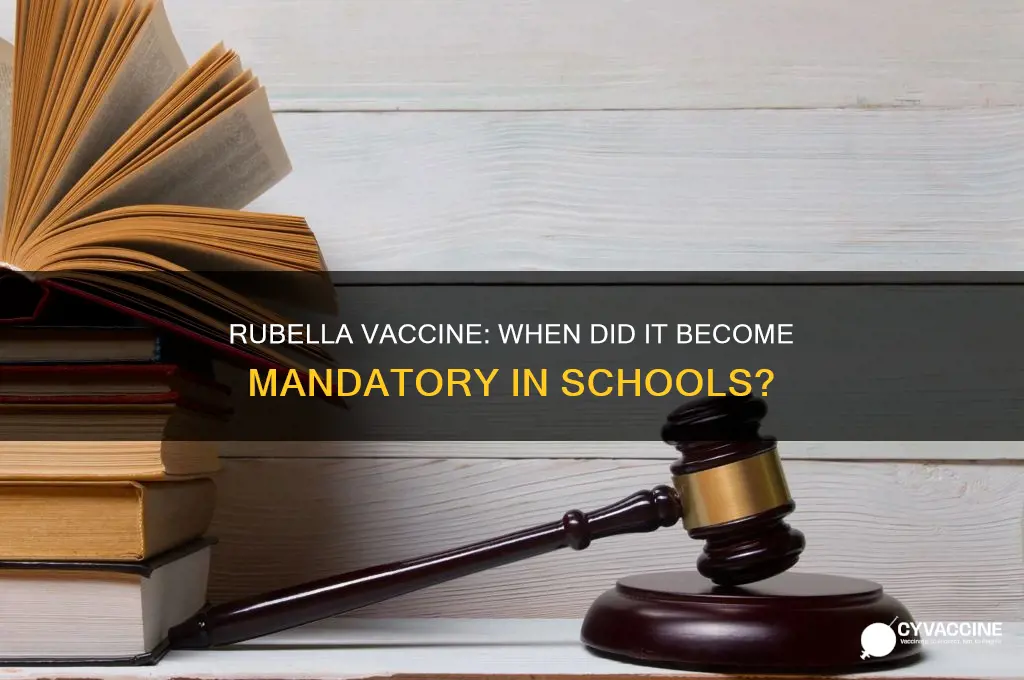 when did ruebella vaccine become mandantory in school
