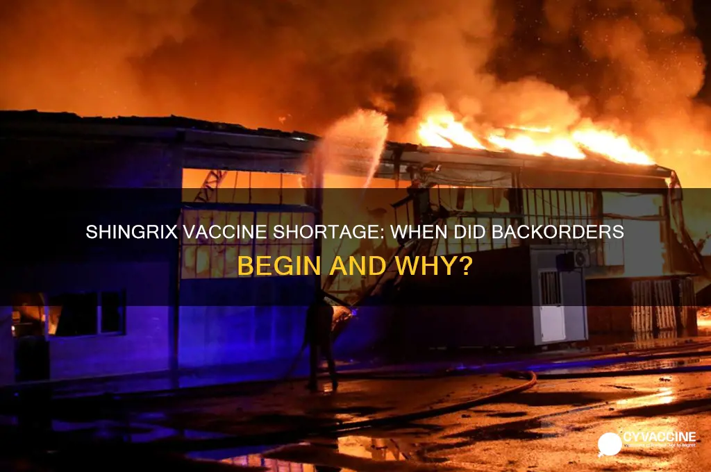 when did shingrix vaccine start being on back order
