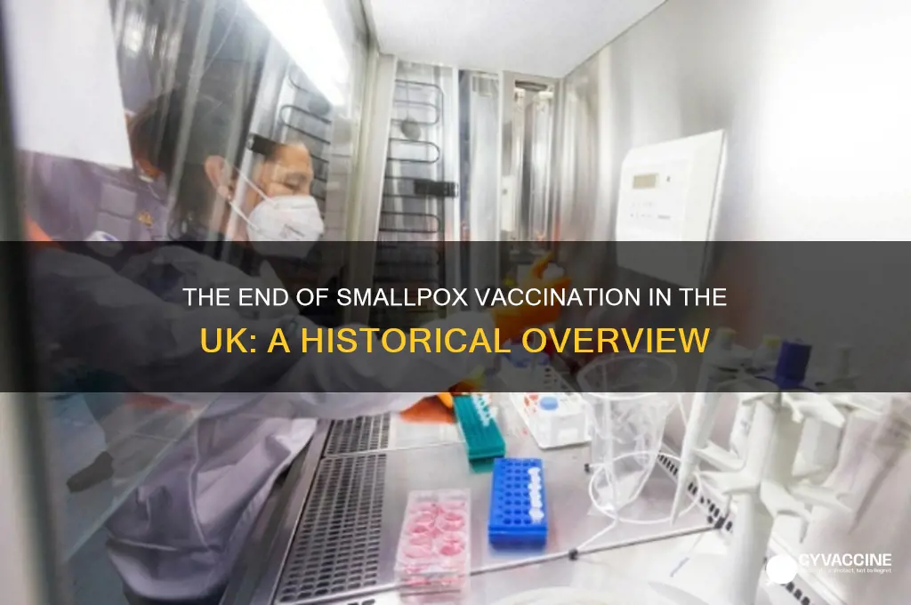 when did smallpox vaccination stop in the uk