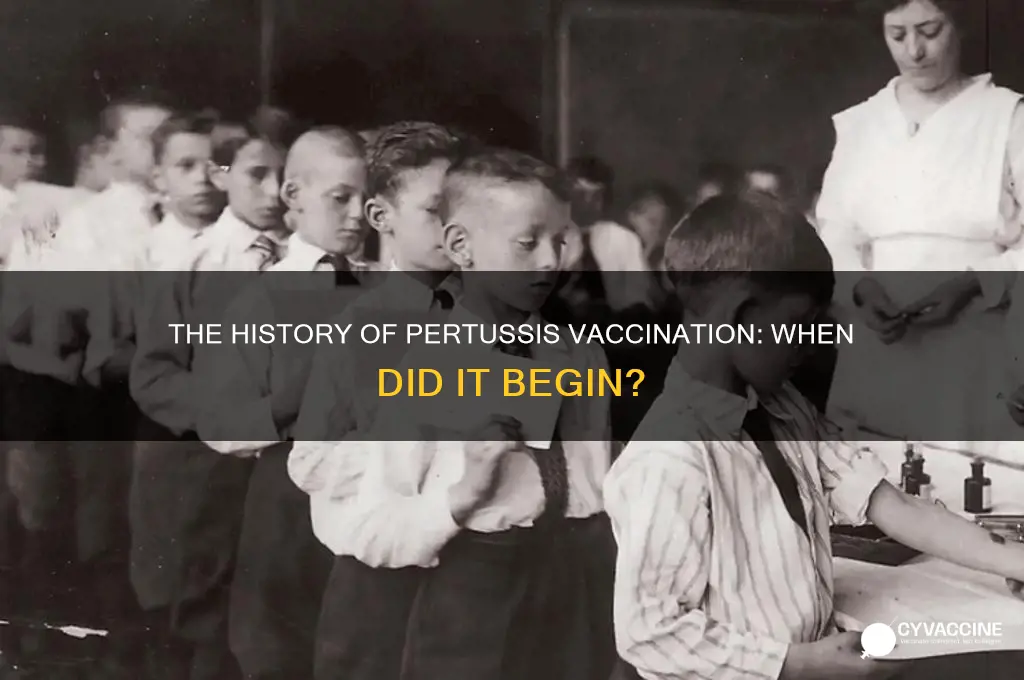 when did they start administering the pertussis vaccine
