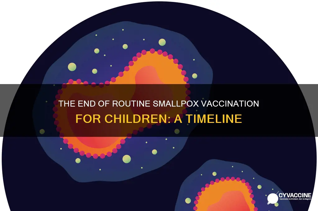 when did they stop giving smallpox vaccine to children