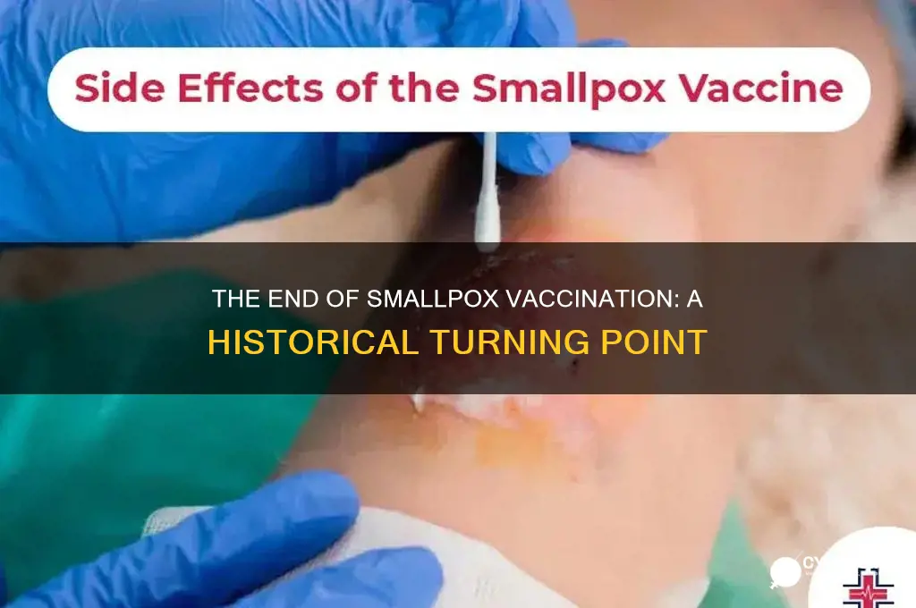 when did they ztop vaccinating for small pox