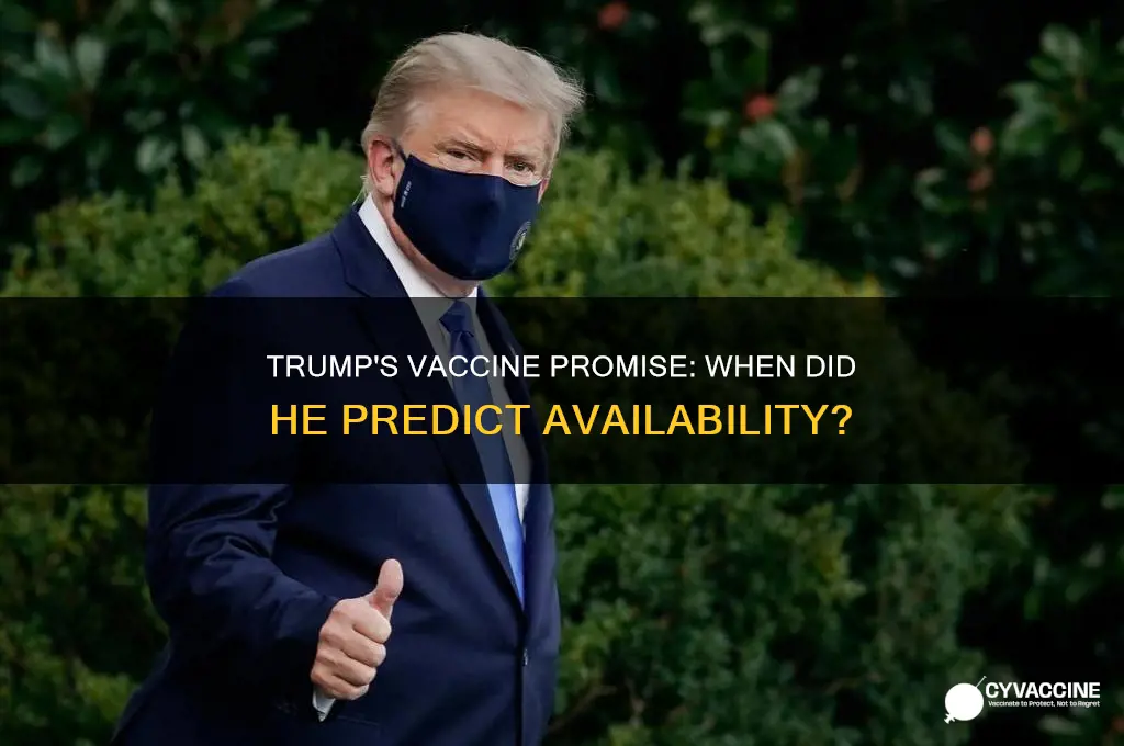 when did trump say a vaccine would be available
