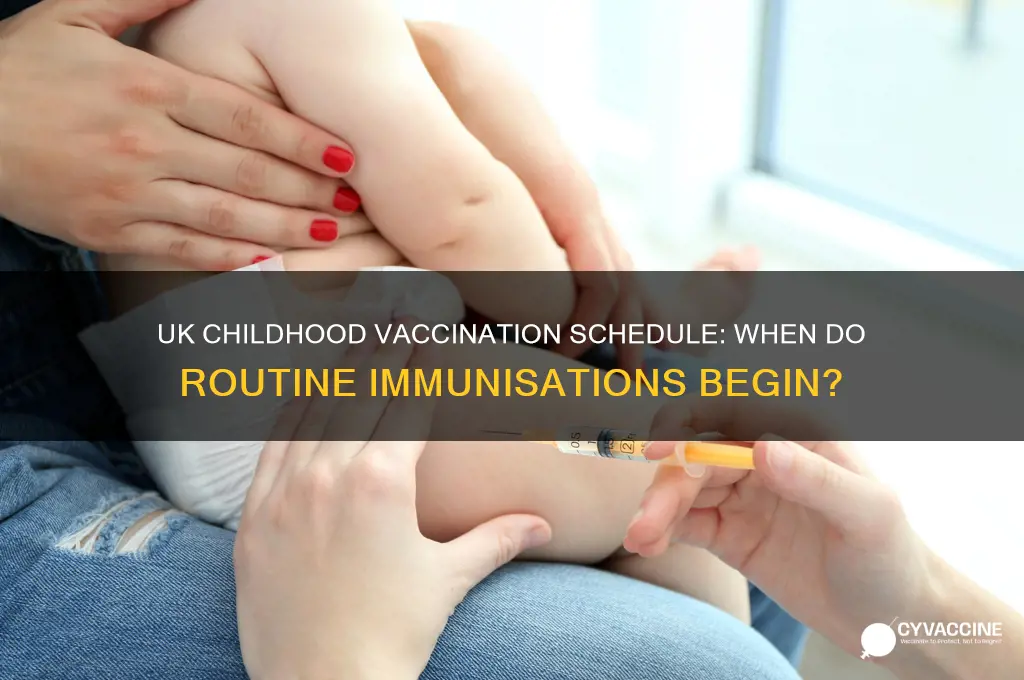 when do routine vaccinations start for children in the uk