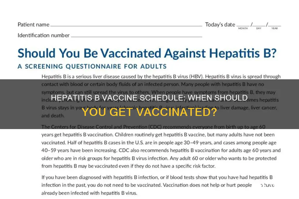 when do you receive the hepatitis b vaccine
