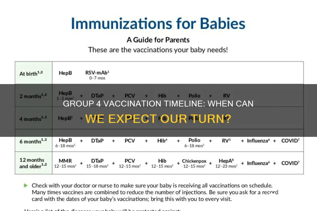when is group 4 likely to be vaccinated