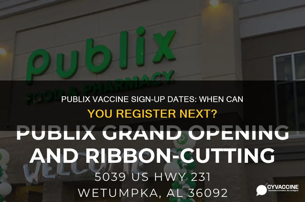 when is next sign up for publix vaccine