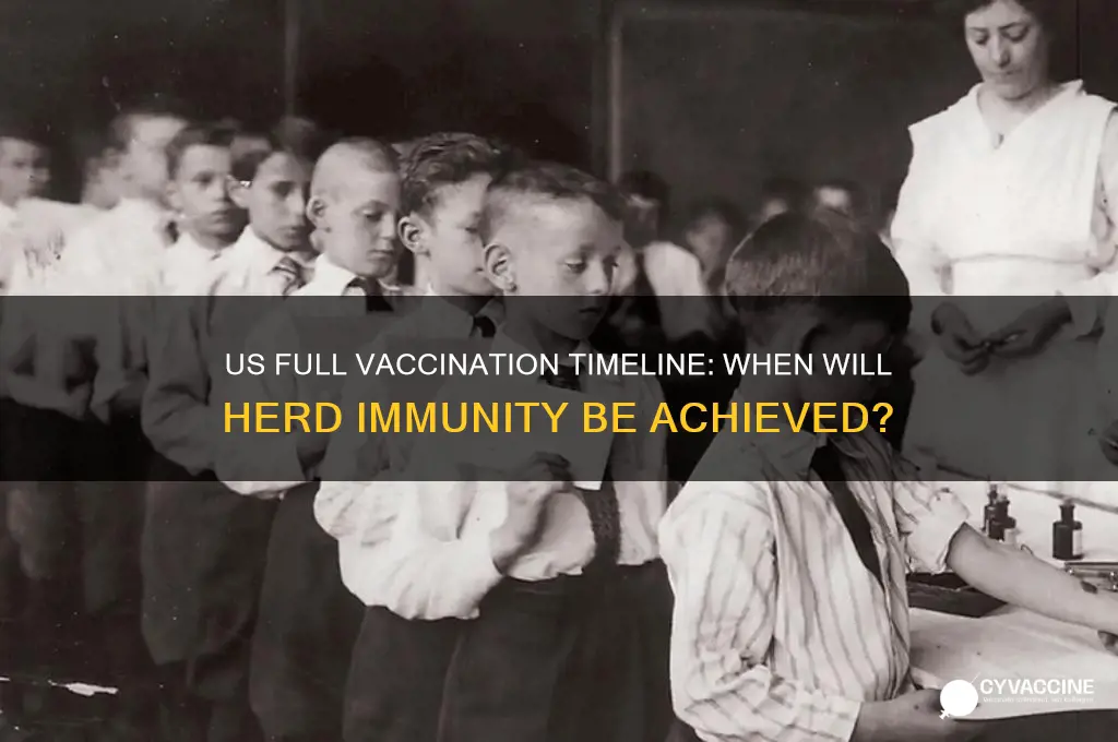 when is the us expected to be fully vaccinated