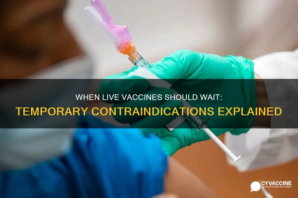 when might a live vaccine be temporarily contraindicated