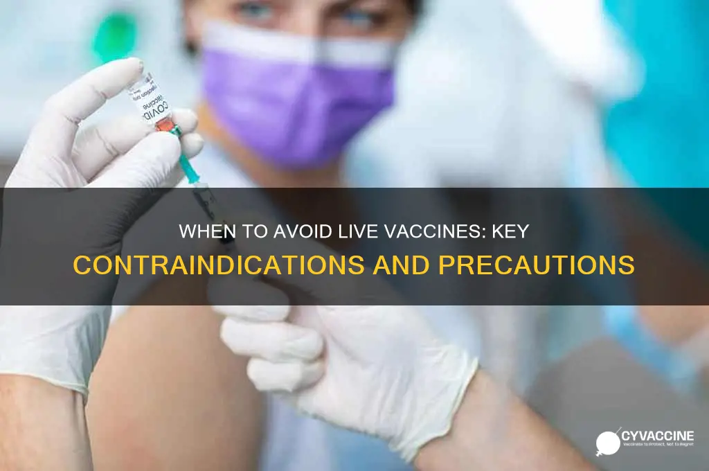when should a live vaccine not be administered