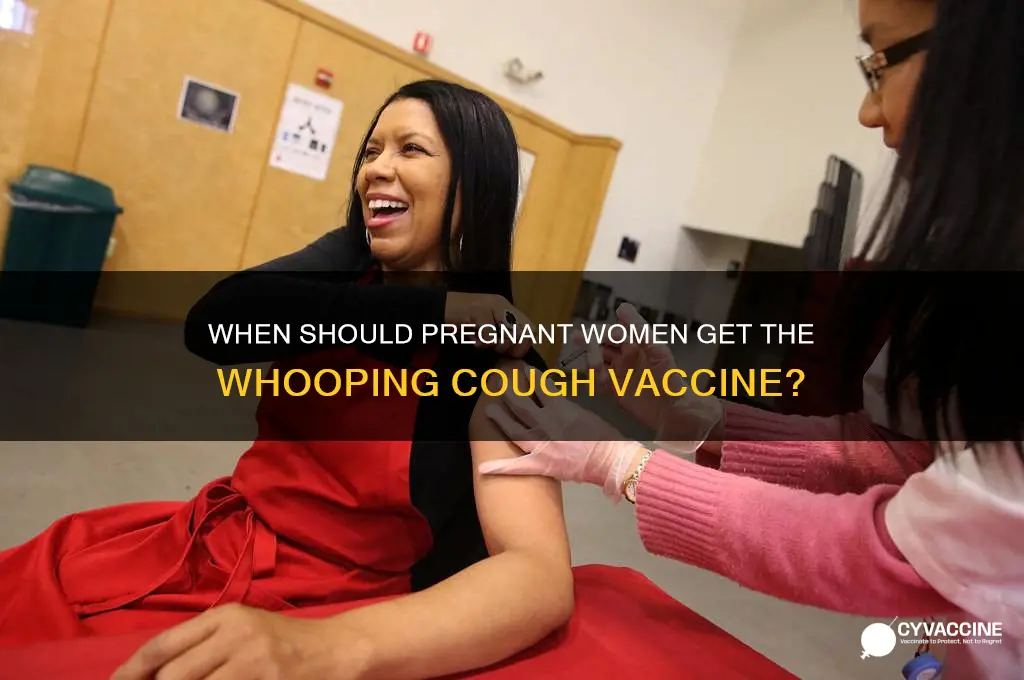 when should a pregnant woman have whooping cough vaccine