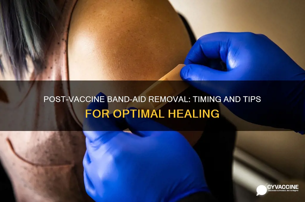 when should i remove the band aid after vaccine