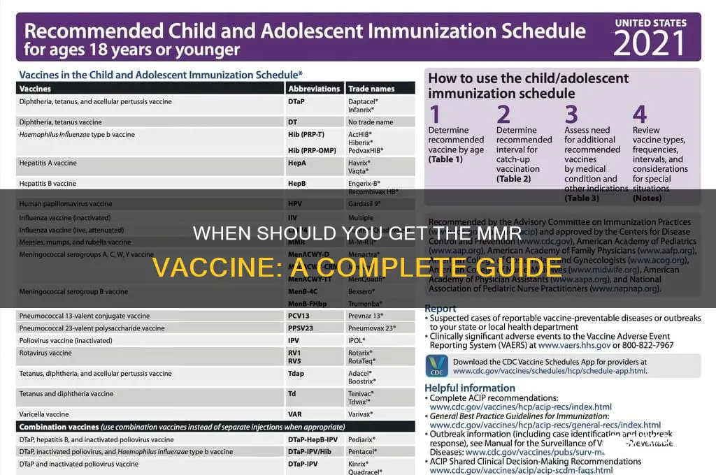 when should you have mmr vaccine