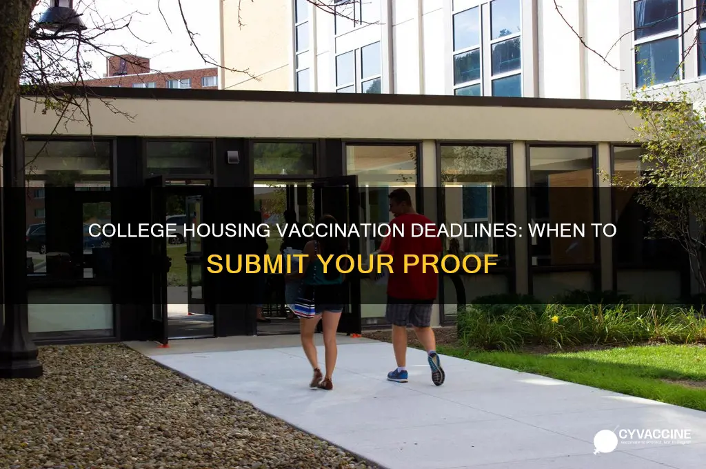 when should you send vaccination for college housing by