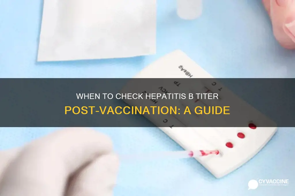 when to check hep b titer after vaccine