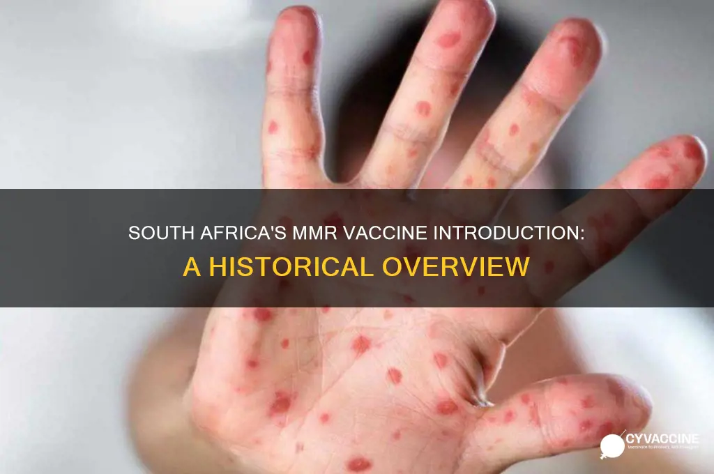 when was mmr vaccine introduced in south africa