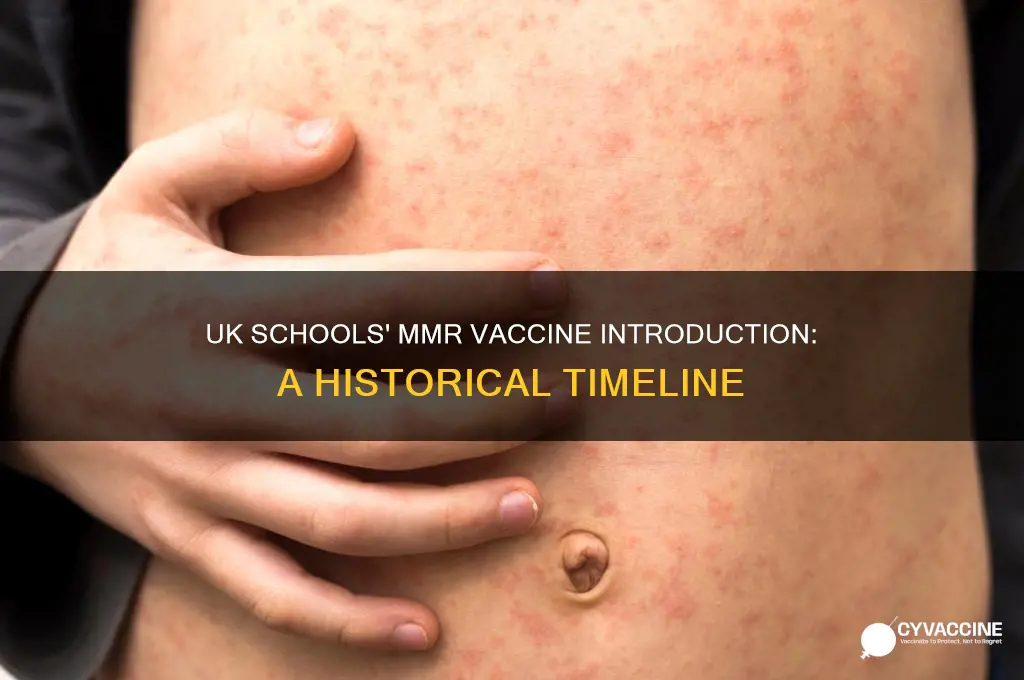 when was mmr vaccine introduced in uk schools