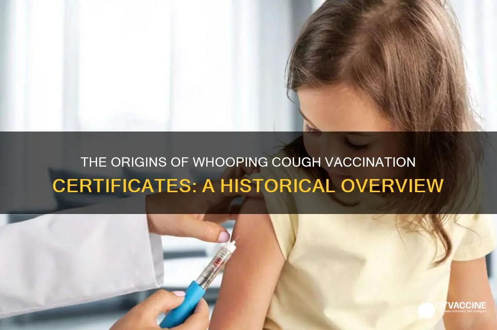 when was the certificate of vaccination for whooping cough made