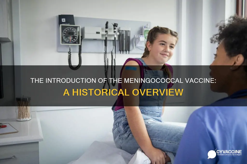 when was the meningococcal vaccine introduced