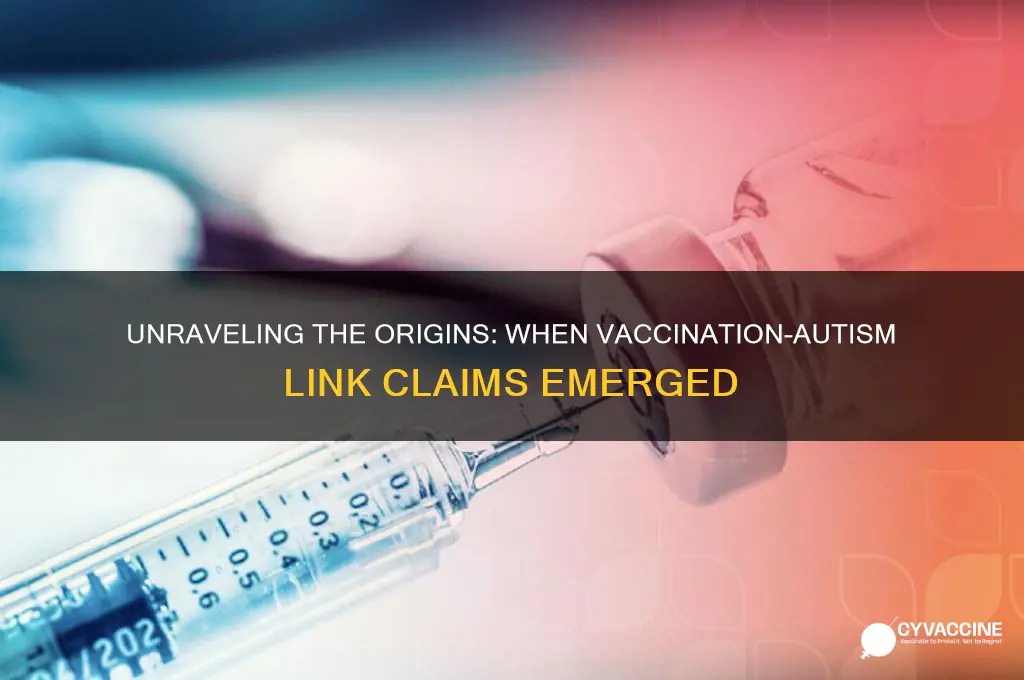 when was the vaccination and autism link made