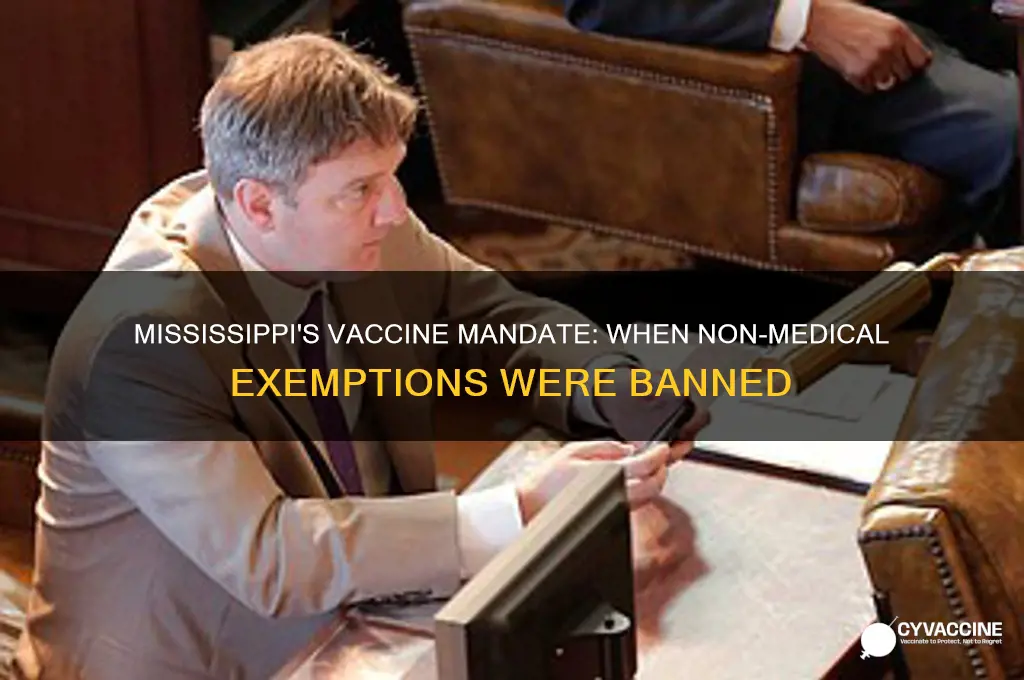 when were non medical exemptions for vaccines banned in mississippi