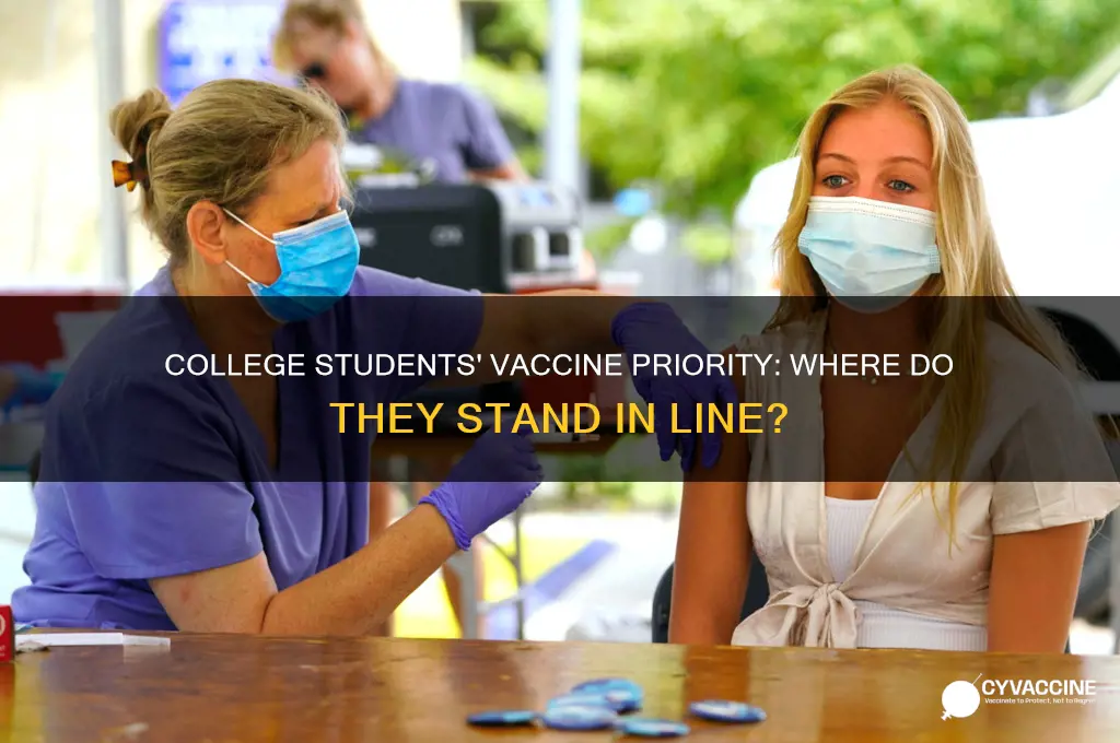 where are college students on the vaccine list