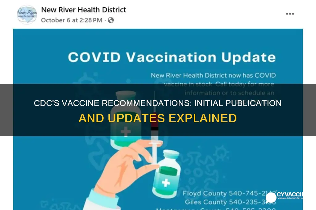 where did cdc initially publish new or updated vaccine recommendations