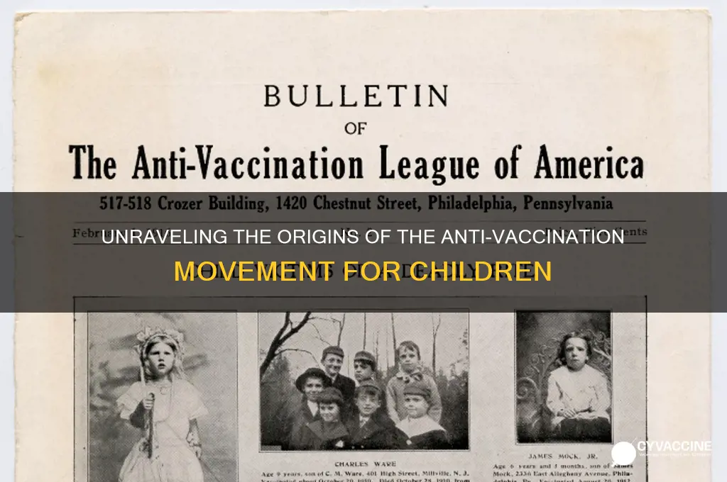 where did the idea of not vaccinating children come from