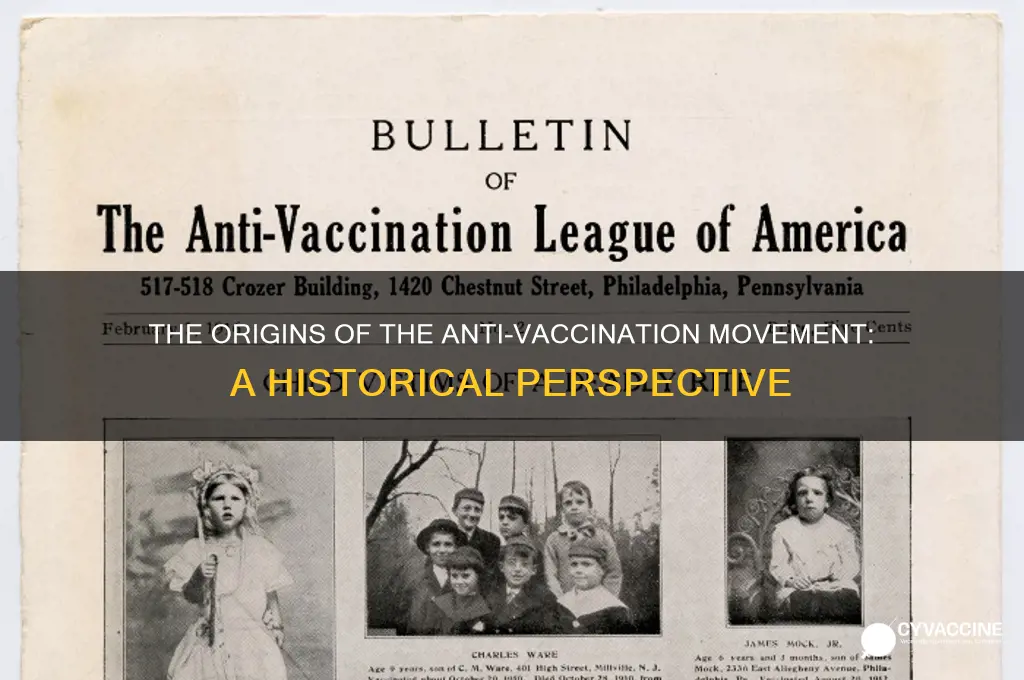 where did the no vaccination movement come from