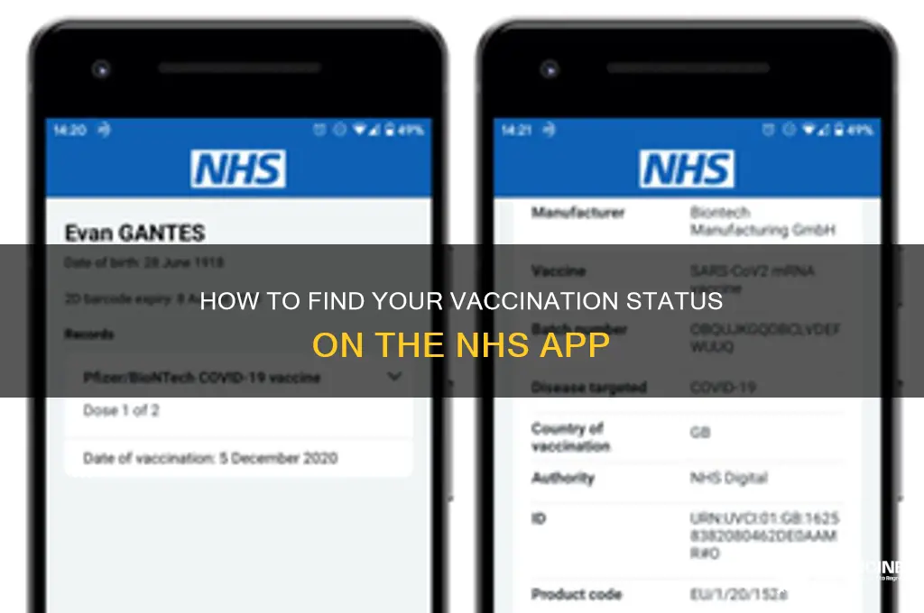 where is my vaccination status on nhs app