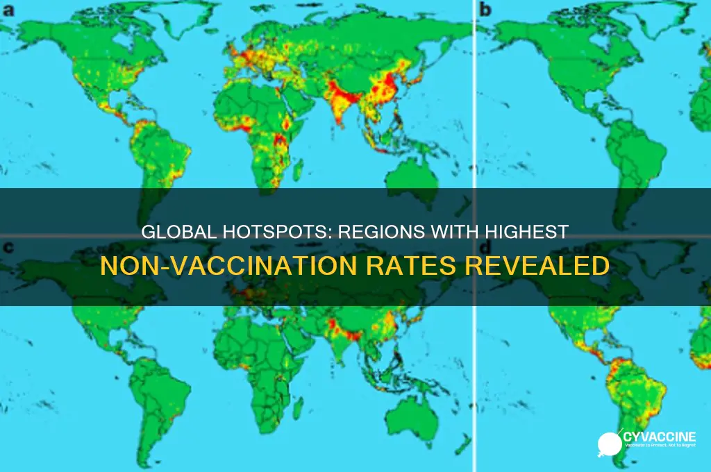 where is the largest percentage of non vaccinations