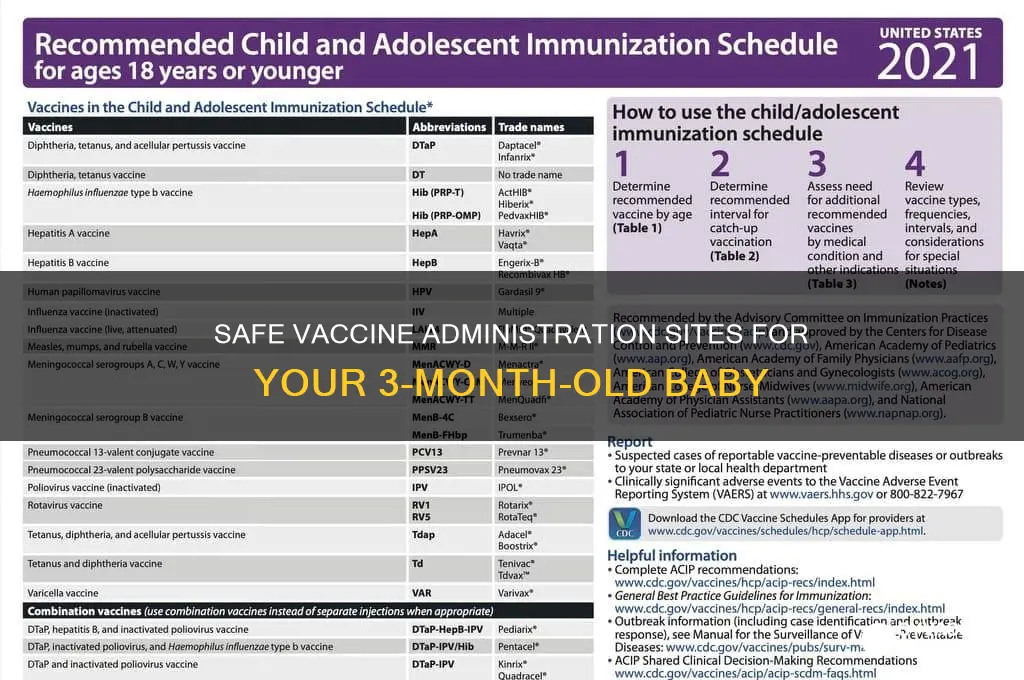 where to administer vaccine in 3-month-old