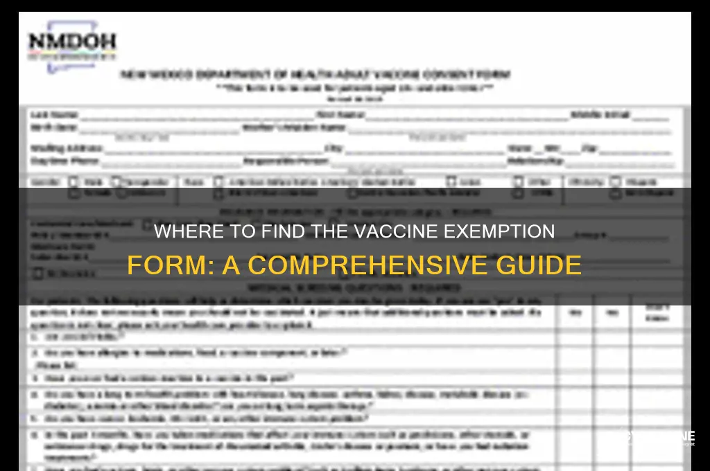 where was the bill of vaccine exemption form