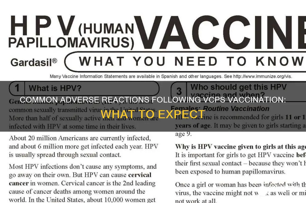 which adverse reactions are most common following vaccination with vicps