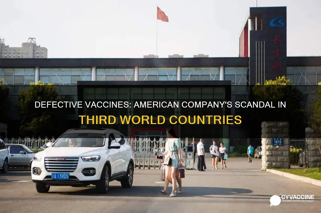 which american company sold defective vaccine to third world countries